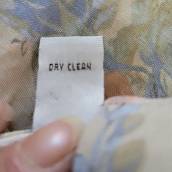 80's Country Linen Floral Sleeveless Button‎ Down Prairie Maxi Dress Tan Sz 6P - Picture 11 of 11